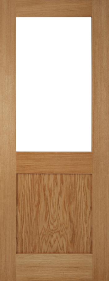 Marlborough Oak 1 Panel (Shaker) 1 Light with Clear Glass